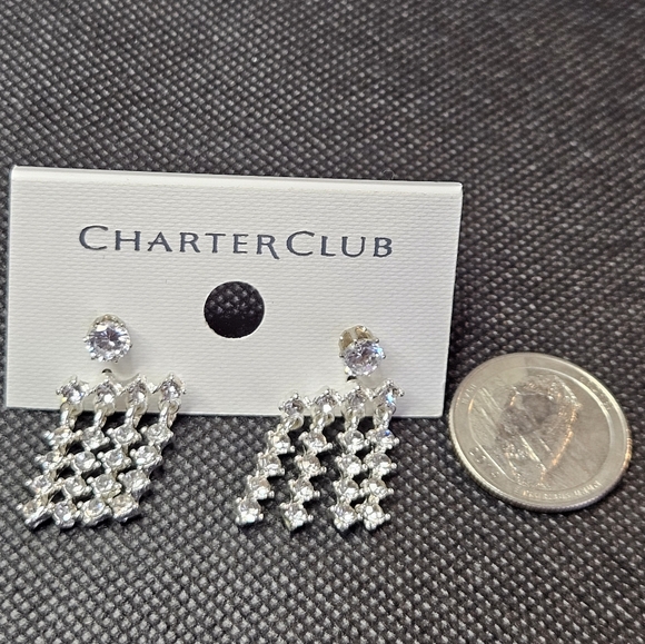 Charter Club Jewelry - Charter Club Silver Crystal Earrings